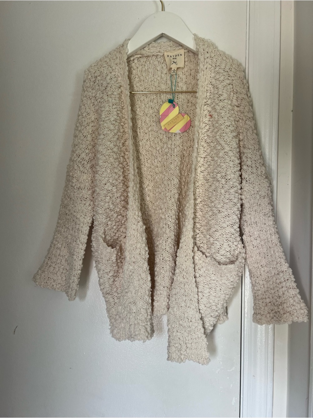 Hayden Cream Open-Front Knit Cardigan